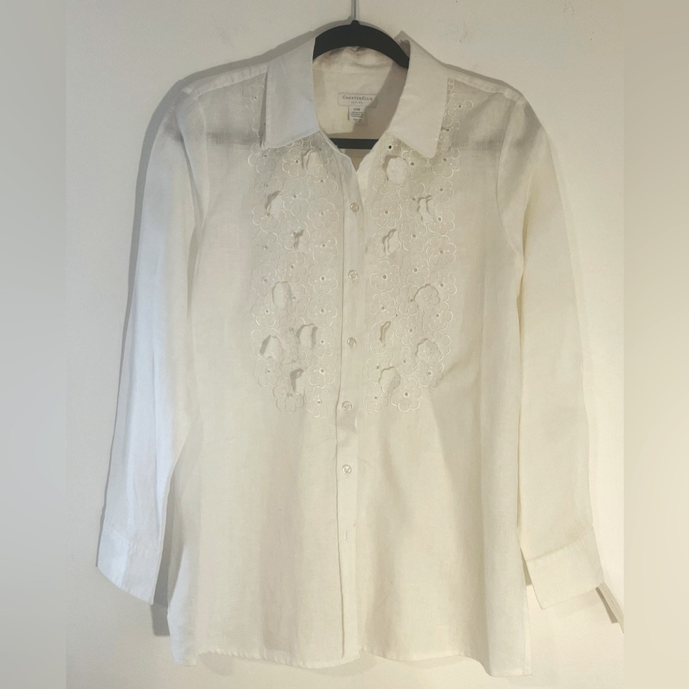 Charter Club 100% Linen Button Shirt NWT Size PM